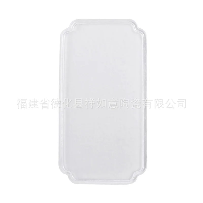 Ice Cube Clear Feeling Frozen Glass Tea Tray Simple Pot Tray Household Bamboo Tea Tray