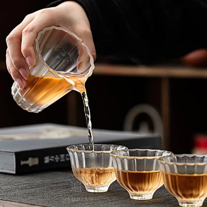 Ice Cube Clear Feeling Hand-Made Frozen Burnt Colored Glaze Pitcher Glass Tea Serving Pot Tea Pitcher Japanese Kung Fu Tea Set