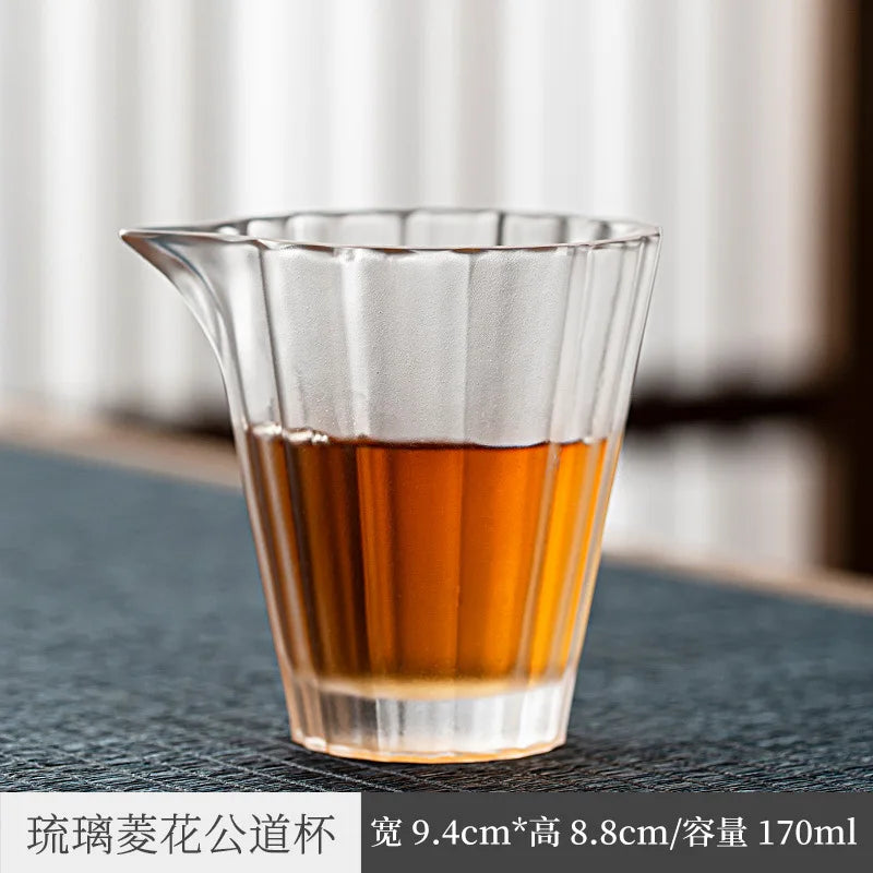 Ice Cube Clear Feeling Hand-Made Frozen Burnt Colored Glaze Pitcher Glass Tea Serving Pot Tea Pitcher Japanese Kung Fu Tea Set