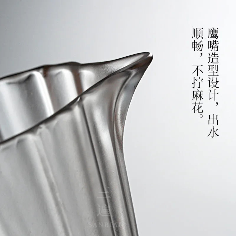 Ice Cube Clear Feeling Hand-Made Frozen Burnt Colored Glaze Pitcher Glass Tea Serving Pot Tea Pitcher Japanese Kung Fu Tea Set