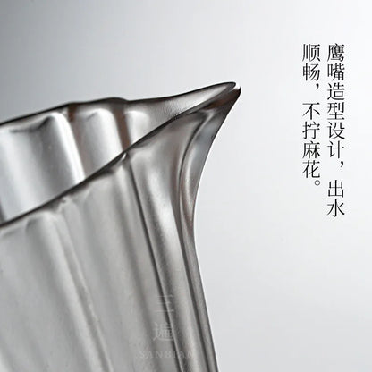 Ice Cube Clear Feeling Hand-Made Frozen Burnt Colored Glaze Pitcher Glass Tea Serving Pot Tea Pitcher Japanese Kung Fu Tea Set