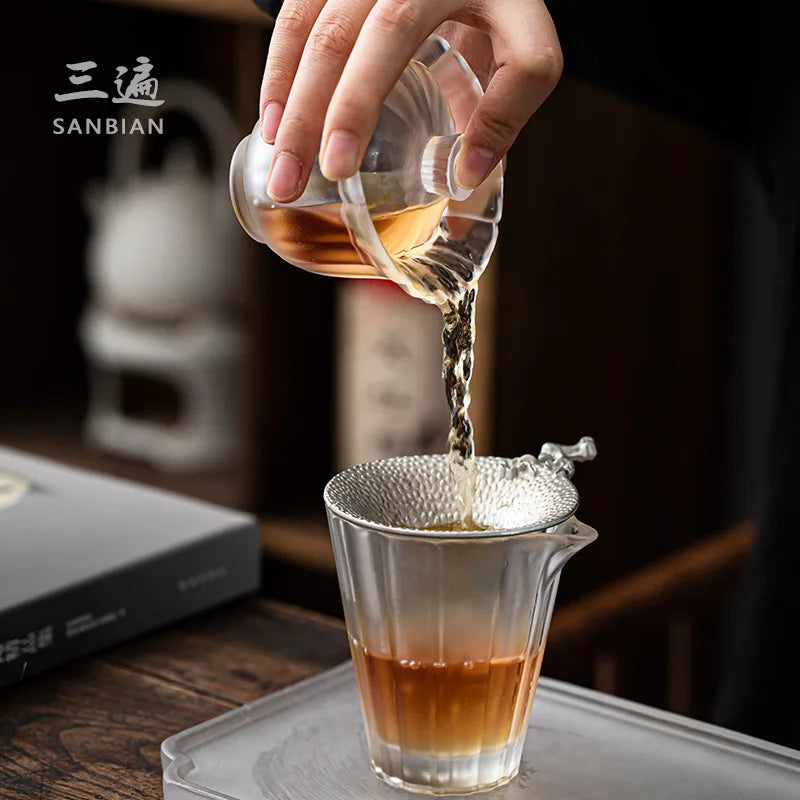 Ice Cube Clear Feeling Hand-Made Frozen Burnt Colored Glaze Pitcher Glass Tea Serving Pot Tea Pitcher Japanese Kung Fu Tea Set