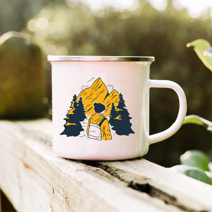 If You Never Go You'll Never Know Camping Mugs Camper Enamel Mug Adventure Cup Campfire Coffee Mug Camper Best Gift Mountain Mug