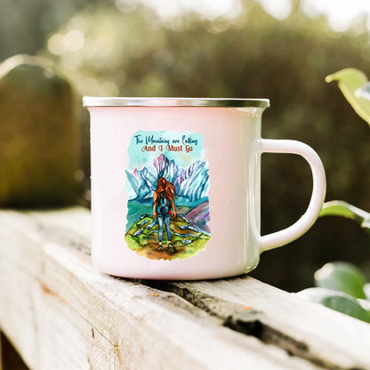 If You Never Go You'll Never Know Camping Mugs Camper Enamel Mug Adventure Cup Campfire Coffee Mug Camper Best Gift Mountain Mug