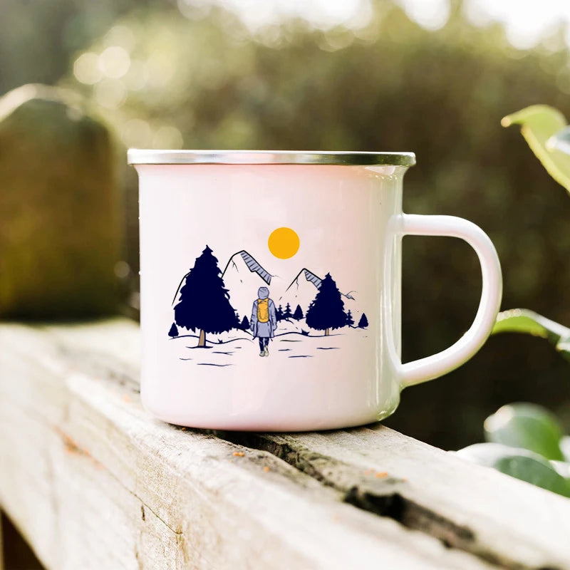 If You Never Go You'll Never Know Camping Mugs Camper Enamel Mug Adventure Cup Campfire Coffee Mug Camper Best Gift Mountain Mug