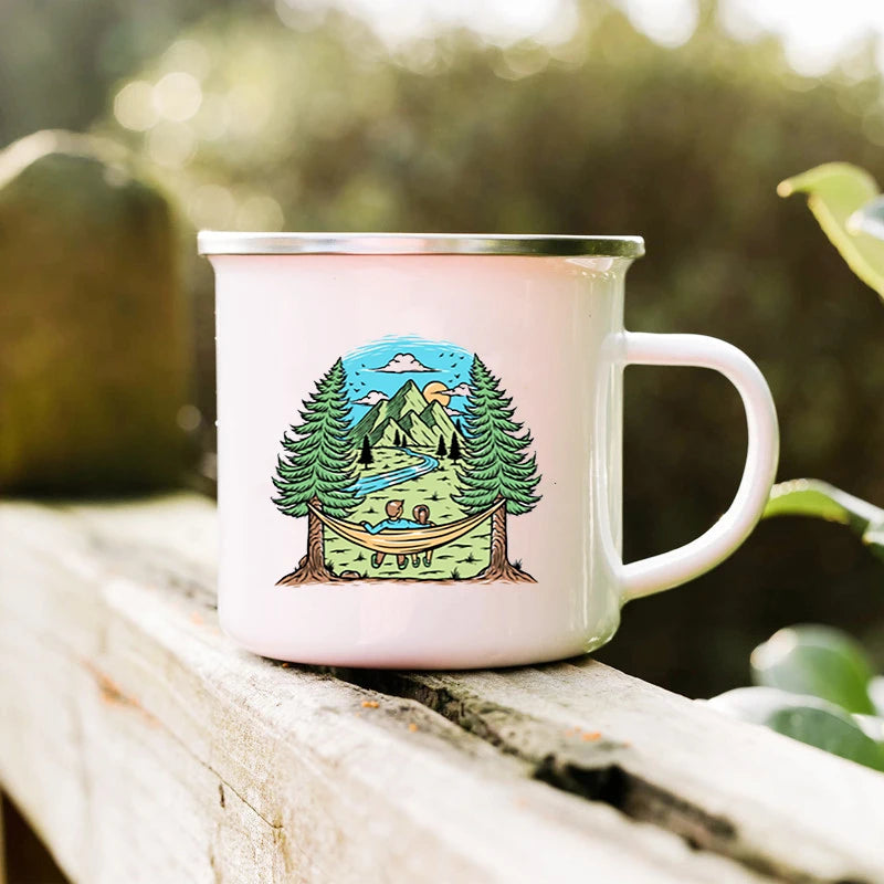 If You Never Go You'll Never Know Camping Mugs Camper Enamel Mug Adventure Cup Campfire Coffee Mug Camper Best Gift Mountain Mug