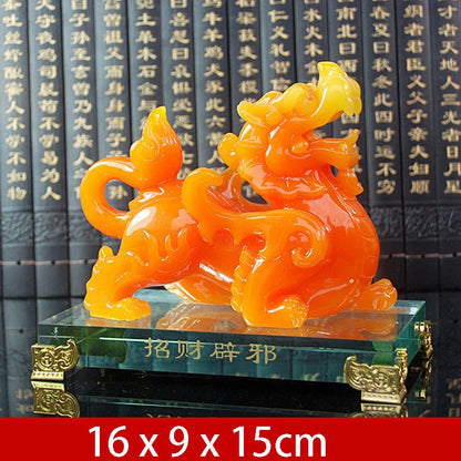 Imitation Jade Decorative Pixiu Ornament Statue Resin Modern Art Sculpture Home Living Room Office Feng Shui Statue