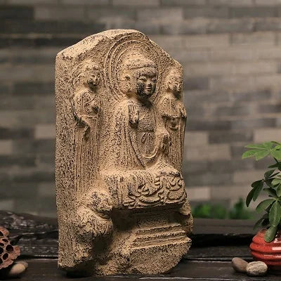 Imitation classical Buddha statue Feng Shui Town house keep us safe buddhist mood stone carving ornaments
