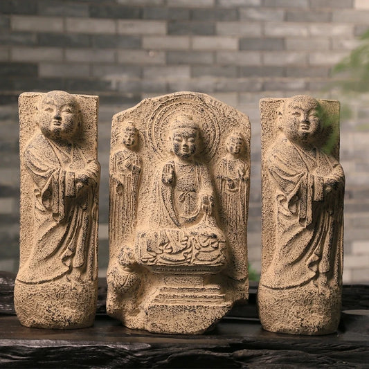 Imitation classical Buddha statue Feng Shui Town house keep us safe buddhist mood stone carving ornaments