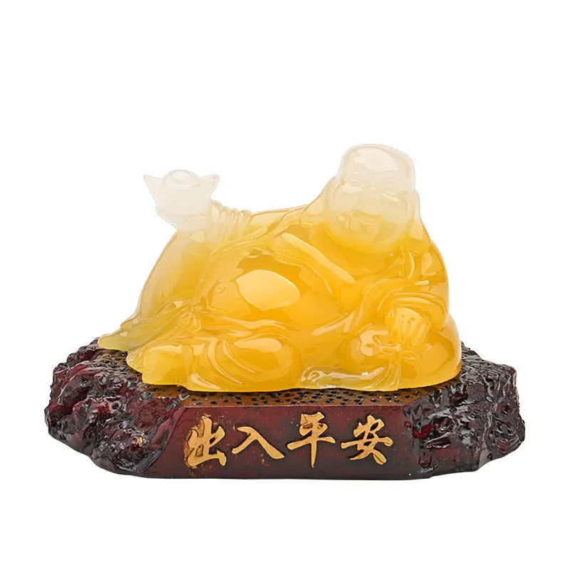 Imitation jade Amitabha decorative ornaments ， Resin Sculpture Laughing Buddha Home bedroom lucky statue, car decorations