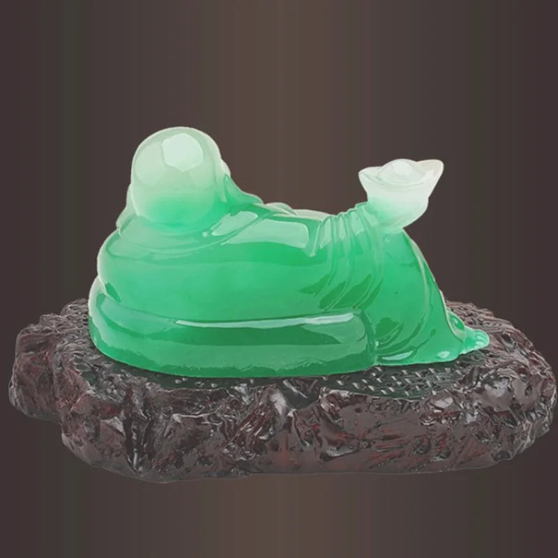 Imitation jade Amitabha decorative ornaments ， Resin Sculpture Laughing Buddha Home bedroom lucky statue, car decorations