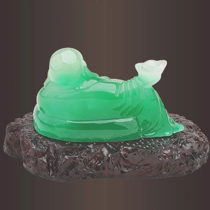 Imitation jade Amitabha decorative ornaments ， Resin Sculpture Laughing Buddha Home bedroom lucky statue, car decorations