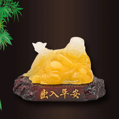 Imitation jade Amitabha decorative ornaments ， Resin Sculpture Laughing Buddha Home bedroom lucky statue, car decorations