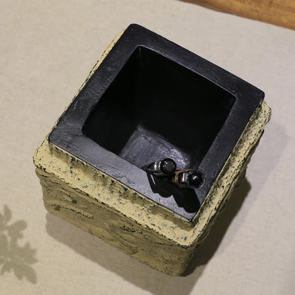 Imitation stone pen holder Ancient understanding retro creative square pen insert desktop decoration ornaments