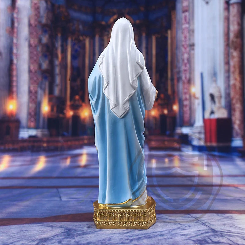 Immaculate Heart Mary Statue Resin Sculpture Decoration Base Figurine Religious Gift Holy Virgin Maria Christian Catholic Crafts