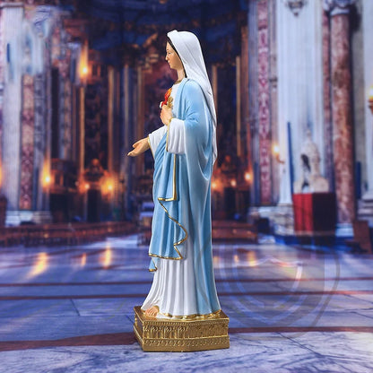 Immaculate Heart Mary Statue Resin Sculpture Decoration Base Figurine Religious Gift Holy Virgin Maria Christian Catholic Crafts