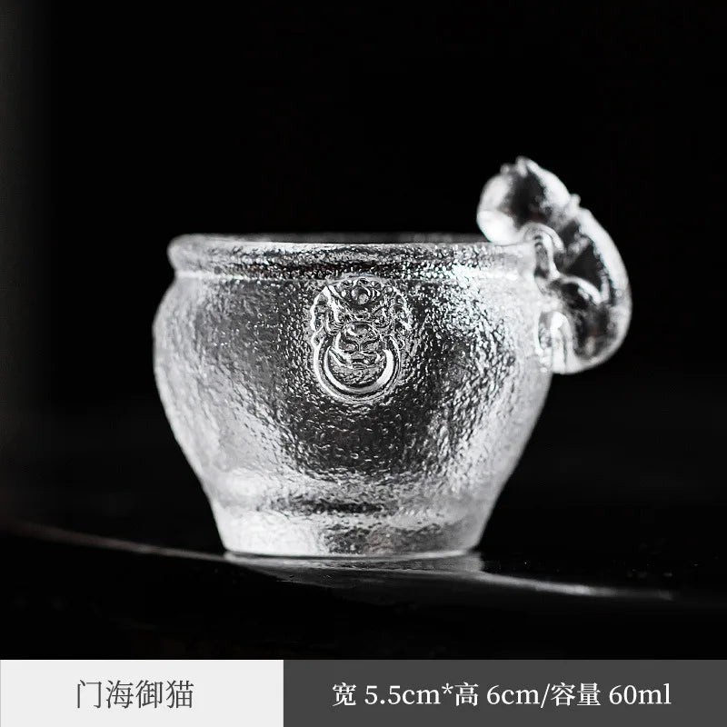 Imperial Palace Cat|Japanese Hostess Cup with Ancient Frozen Glaze Ice Cube Clear Cup Tea Cup Tea Cup