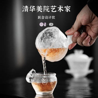 Imperial Palace Cat|Japanese Hostess Cup with Ancient Frozen Glaze Ice Cube Clear Cup Tea Cup Tea Cup
