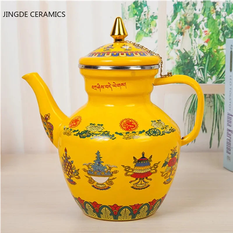 Increase thickening flat bottom enamel kettle  milk teapot Home Gas Induction Cooker kitchen Whistling Kettle Water Carafe