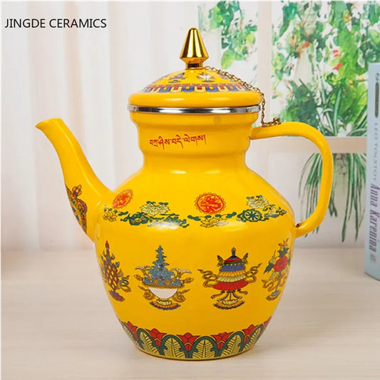 Increase thickening flat bottom enamel kettle  milk teapot Home Gas Induction Cooker kitchen Whistling Kettle Water Carafe