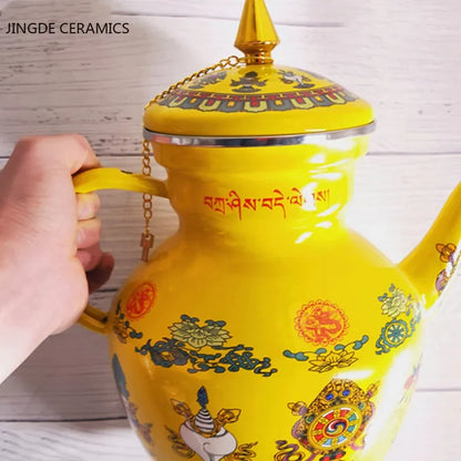 Increase thickening flat bottom enamel kettle  milk teapot Home Gas Induction Cooker kitchen Whistling Kettle Water Carafe