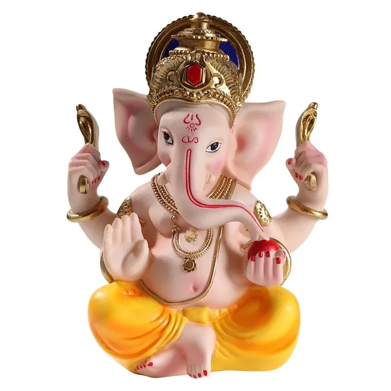 Indian Ganesha Elephant God Religious Statue Resin Elephant Feng Shui Buddha Sculpture Home Decoration Crafts Desktop Decor