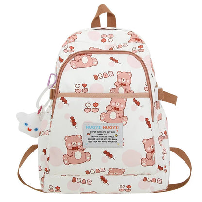 Ins Cute School Bags for Girls 2023 New Cartoon Duck Dog Printing Student Backpacks Large Trend Travel Backpack Laptop Bag Bolsa
