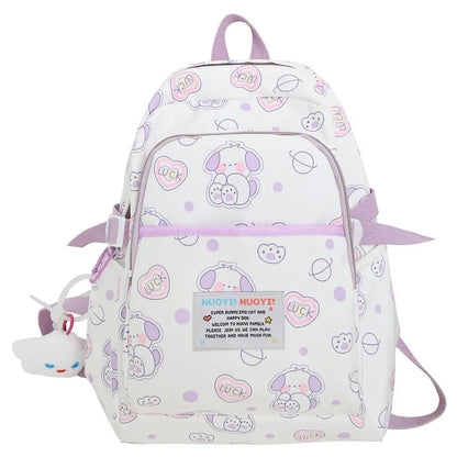 Ins Cute School Bags for Girls 2023 New Cartoon Duck Dog Printing Student Backpacks Large Trend Travel Backpack Laptop Bag Bolsa