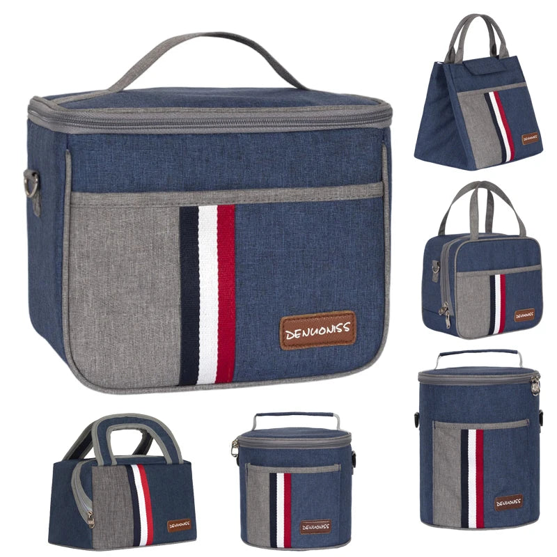 Insulated Lunch Bag Cooler Thermal Portable Box Ice Pack Tote Food Picnic Children Student Bags for Work Storage Snack Handbags