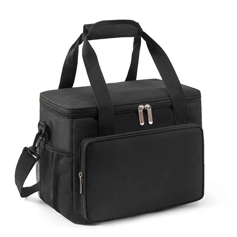 Insulated Lunch Bag Food Thermal Box Portable Outdoor Picnic Cooler Bag Leakproof Office Tote Lunchbag Shoulder Strap Lunchbox