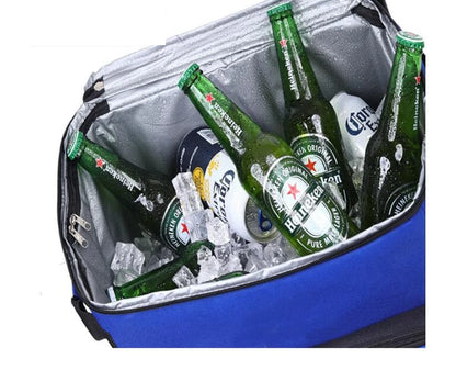 Insulated Rolling Cooler Bag Portable Cooler with Wheels Roller Bag Trolley Cooler Bag BBQ Beach Camping Picnics Bag with Wheels