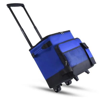 Insulated Rolling Cooler Bag Portable Cooler with Wheels Roller Bag Trolley Cooler Bag BBQ Beach Camping Picnics Bag with Wheels