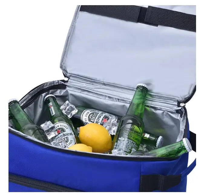 Insulated Rolling Cooler Bag Portable Cooler with Wheels Roller Bag Trolley Cooler Bag BBQ Beach Camping Picnics Bag with Wheels