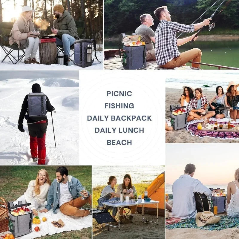 Insulated Soft Cooler Bag Leakproof Portable Lightweight Camping Picnic Beach Freezer Travel Lunch Backpack