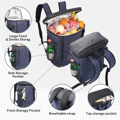Insulated Soft Cooler Bag Leakproof Portable Lightweight Camping Picnic Beach Freezer Travel Lunch Backpack