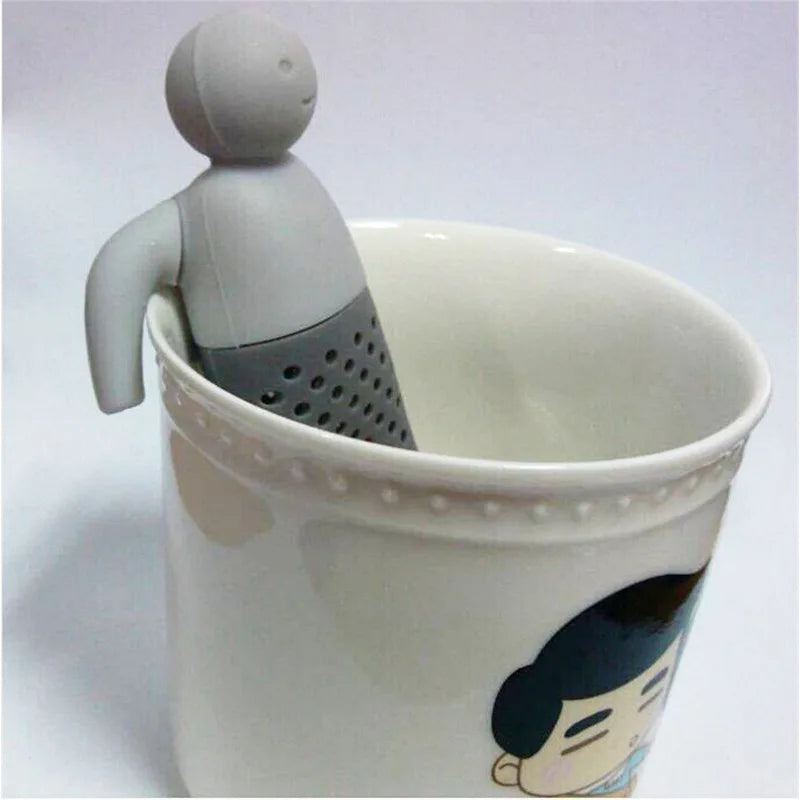 Interesting Silicone Tea Strainer Cute Cartoon Lazy Portable CreativeVillain Filter Brewing Making Teapot Kitchen Accessories