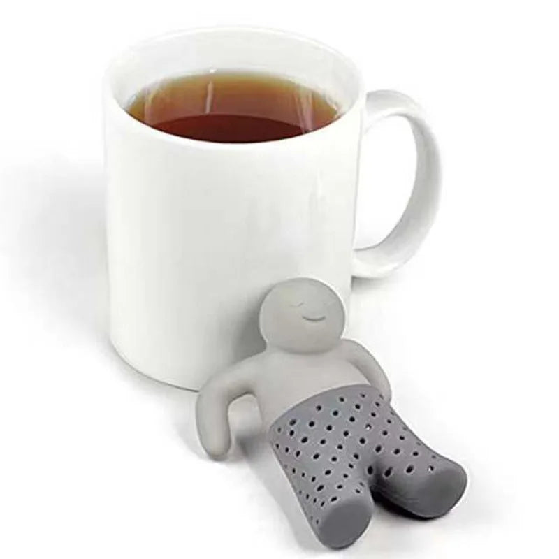 Interesting Silicone Tea Strainer Cute Cartoon Lazy Portable CreativeVillain Filter Brewing Making Teapot Kitchen Accessories