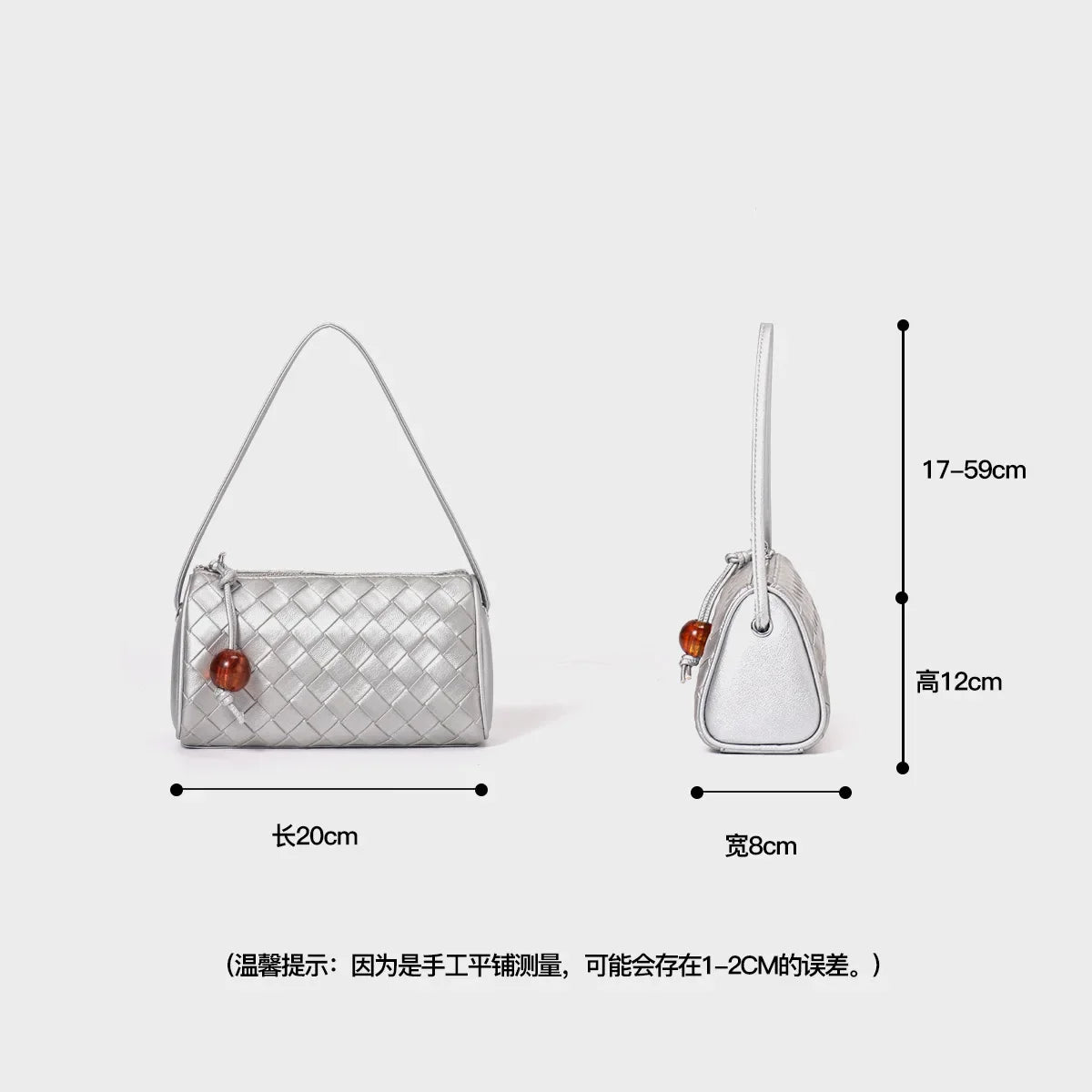 Internet Celebrity Woven Pattern Genuine Leather Shoulder Crossbody Bag Women's Fashion Casual Small Bag Pillow Bag Luxury