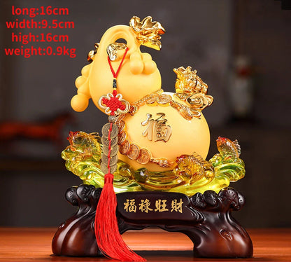 Inviting Wealth Golden Toad Gourd Ornaments Living Room Wine Cooler Entrance TV Cabinet Decor Housewarming Business Gifts