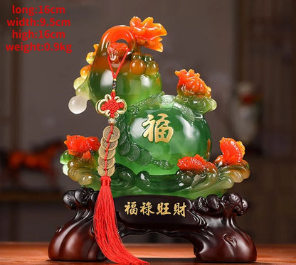 Inviting Wealth Golden Toad Gourd Ornaments Living Room Wine Cooler Entrance TV Cabinet Decor Housewarming Business Gifts