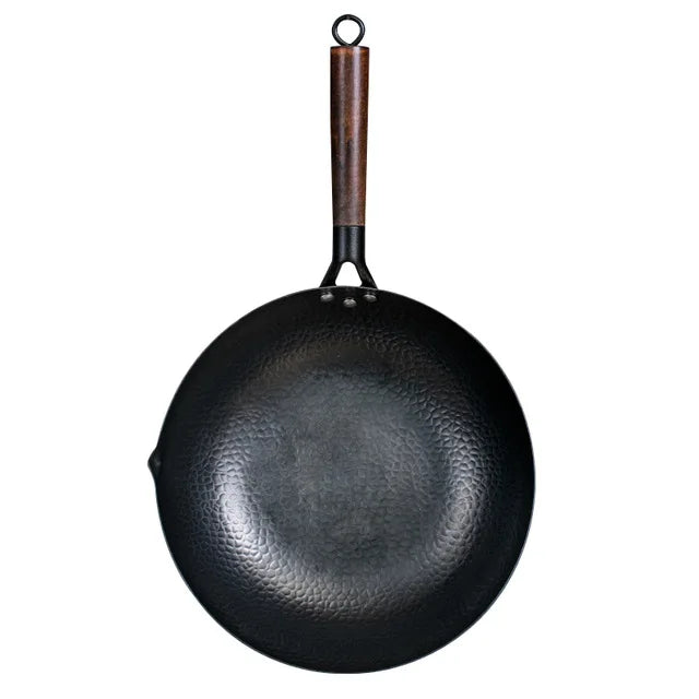 Iron Woks Chinese Traditional Stir Fry Pans Handmade Iron Pot Non-Stick Pan Cast Iron Pot Suitable for induction and Gas