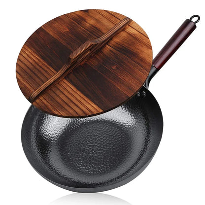 Iron Woks Chinese Traditional Stir Fry Pans Handmade Iron Pot Non-Stick Pan Cast Iron Pot Suitable for induction and Gas