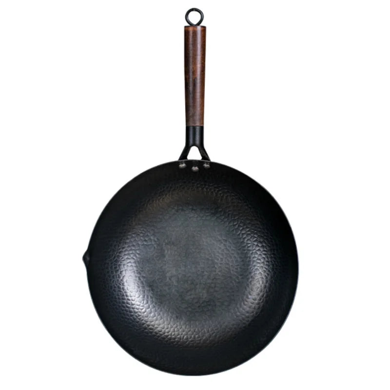 Iron Woks Chinese Traditional Stir Fry Pans Handmade Iron Pot Non-Stick Pan Cast Iron Pot Suitable for induction and Gas