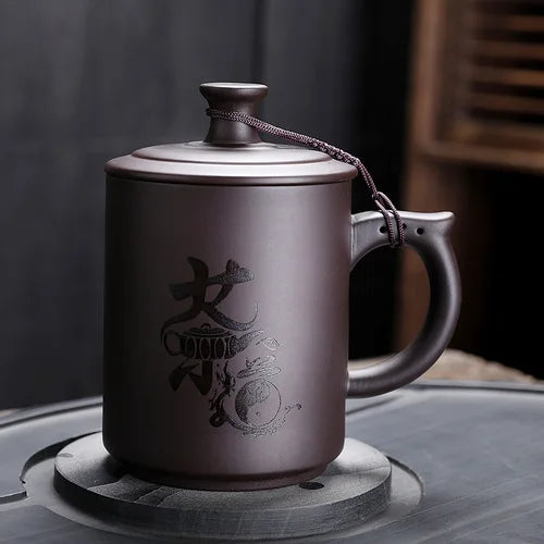 JAI GUI LUO-Purple Clay Pu'er Mugs, Teacher Gifts, Appreciation Mug, Christmas Mug, 450ml, I032