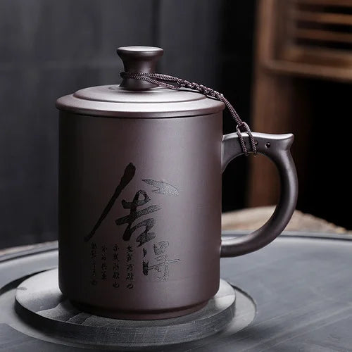 JAI GUI LUO-Purple Clay Pu'er Mugs, Teacher Gifts, Appreciation Mug, Christmas Mug, 450ml, I032