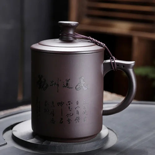 JAI GUI LUO-Purple Clay Pu'er Mugs, Teacher Gifts, Appreciation Mug, Christmas Mug, 450ml, I032