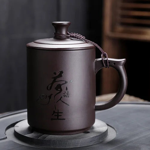 JAI GUI LUO-Purple Clay Pu'er Mugs, Teacher Gifts, Appreciation Mug, Christmas Mug, 450ml, I032