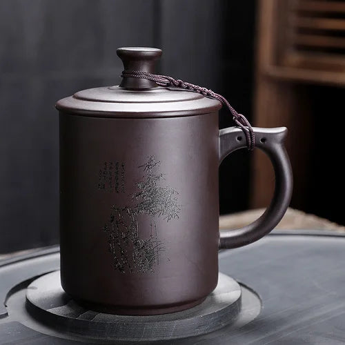 JAI GUI LUO-Purple Clay Pu'er Mugs, Teacher Gifts, Appreciation Mug, Christmas Mug, 450ml, I032