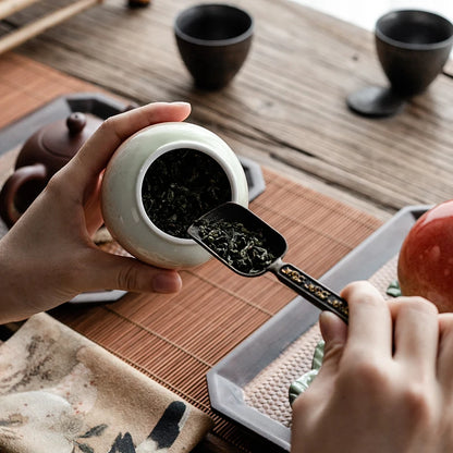JIA GUI LUO-Peach Style Ceramic Tea Caddies, Tea Organizer, Tea Tins, Coffee Storage Box, Tea Container