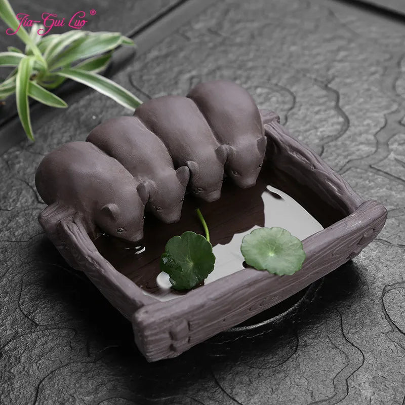 JIA-GUI LUO-Piglet Purple Clay Tea Pet, Home Decor, Decoration, N018